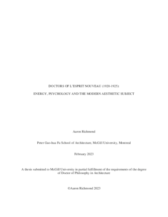 Doctors of L’Esprit nouveau (1920-1925):  Energy, psychology, and the modern aesthetic subject thumbnail