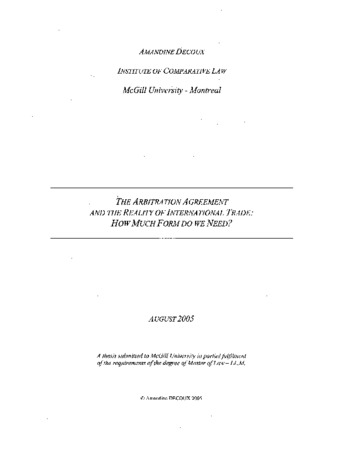 The arbitration agreement and the reality of international trade : how much form do we need? thumbnail
