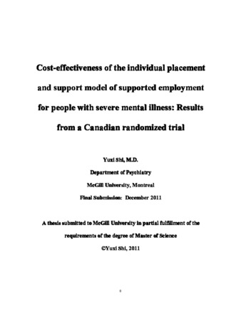 Cost-effectiveness of the individual placement and support model of supported employment for people with severe mental illness: results from a Canadian randomized trial thumbnail