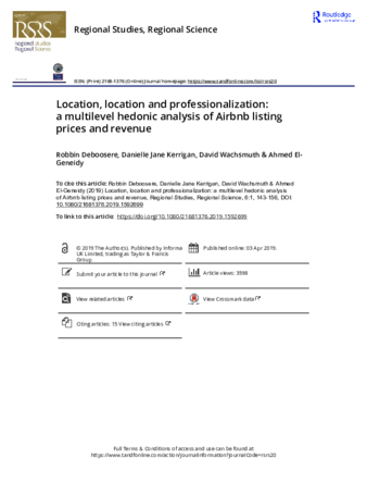 Location, location and professionalization: a multilevel hedonic analysis of Airbnb listing prices and revenue thumbnail