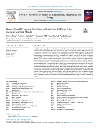 Season-Based Occupancy Prediction in Residential Buildings Using Machine Learning Models thumbnail