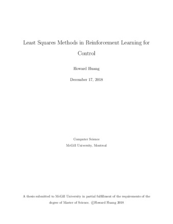 Least squares methods in reinforcement learning for control thumbnail