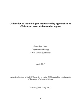 Calibration of the multi-gene metabarcoding approach as an efficient and accurate biomonitoring tool thumbnail