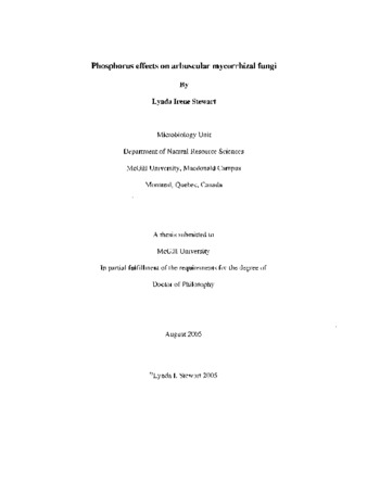 Phosphorus effects on arbuscular mycorrhizal fungi thumbnail