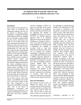 An empirical study of economic values for type and production traits in Holsteins and Jersey Cows thumbnail