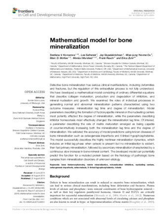 Mathematical model for bone mineralization thumbnail