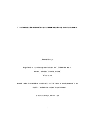 Characterizing community dietary patterns using grocery point-of-sales data thumbnail
