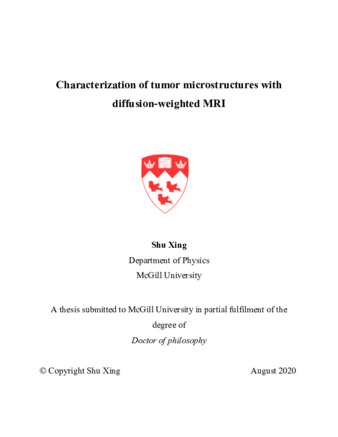 Characterization of tumor microstructures with diffusion-weighted MRI thumbnail