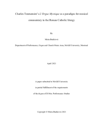 Charles Tournemire’s L’Orgue Mystique as a paradigm for musical commentary in the Roman Catholic liturgy thumbnail