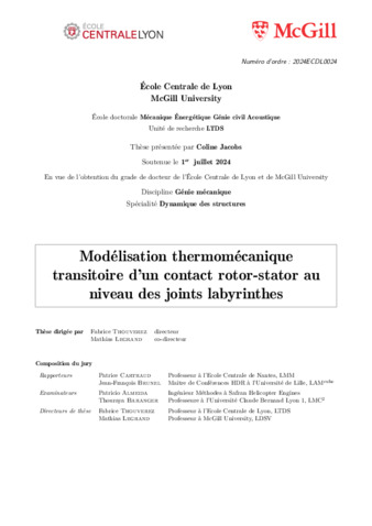 Thermomechanical transient dynamics of rotor-stator contact in labyrinth seals thumbnail