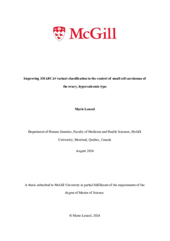 Improving SMARCA4 variant classification in the context of small cell carcinoma of the ovary, hypercalcemic type thumbnail