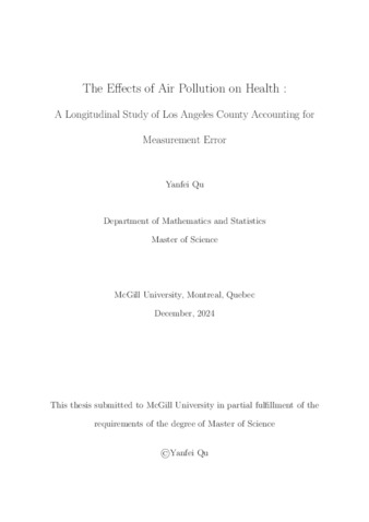 The effects of air pollution on health: a longitudinal study of Los Angeles county accounting for measurement error thumbnail