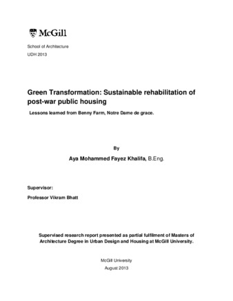 Green transformation: Sustainable rehabilitation of post-war public housing thumbnail