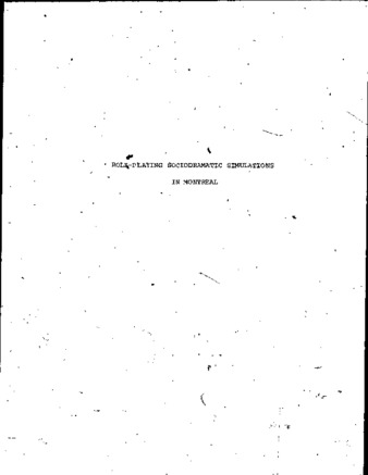 Role-playing sociodramatic simulations in the Montreal Area (1971-74) thumbnail