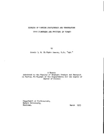 Effects of varying photoperiod and temperature upon flowering and fruiting in tomato. thumbnail