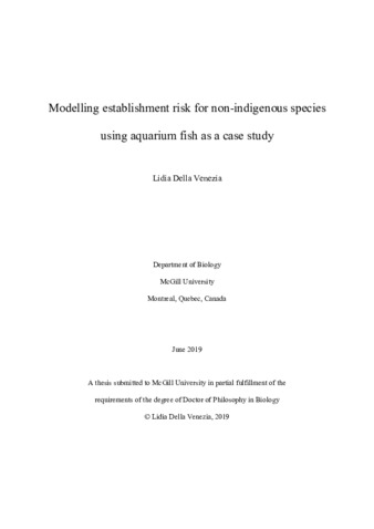 Modelling establishment risk for non-indigenous species using aquarium fish as a case study thumbnail