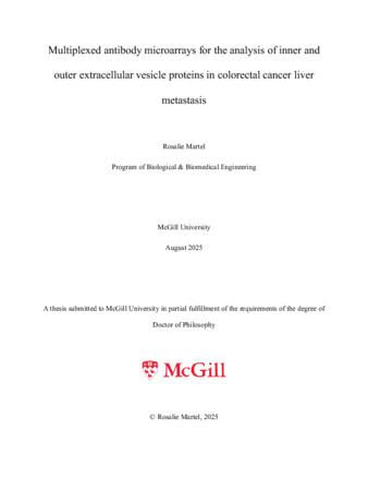 Multiplexed antibody microarrays for the analysis of inner and outer extracellular vesicle proteins in colorectal cancer liver metastasis thumbnail