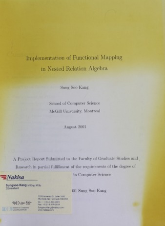 Implementation of Functional Mapping in Nested Relation Algebra thumbnail