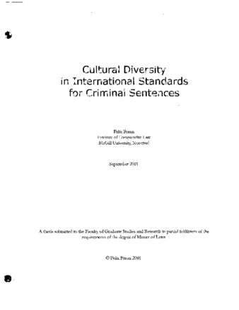 Cultural diversity in international standards for criminal sentences thumbnail