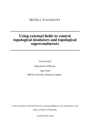 Using external fields to control topological insulators and topological superconductors thumbnail