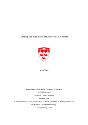 Grating and ring based devices on SOI platform thumbnail