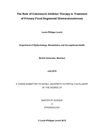 The role of calcineurin inhibitor therapy in treatment of primary focal segmental glomerulosclerosis thumbnail