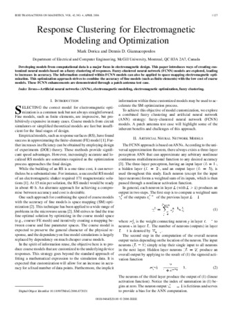 Response clustering for electromagnetic modeling and optimization thumbnail