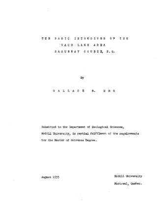 The basic intrusive of the Waco Lake area, Saguenay County, P.Q. thumbnail