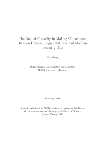 The role of causality in making connections between human judgmental bias and machine learning bias thumbnail