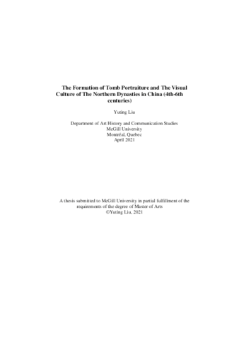 The formation of tomb portraiture and the visual culture of the Northern Dynasties in China (4th-6th centuries) thumbnail