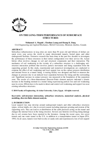 On the long term performance of subsurface structures thumbnail