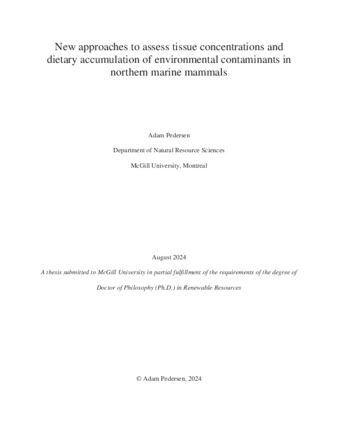 New approaches to assess tissue concentrations and dietary accumulation of environmental contaminants in northern marine mammals thumbnail