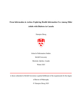 From information to action: Exploring health information use among older adults with diabetes in Canada thumbnail