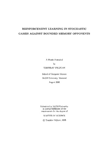 Reinforcement learning in stochastic games against bounded memory opponents thumbnail