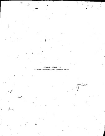 The epistemological foundations of the appeal to common sense in Claude Buffier and Thomas Reid/ thumbnail