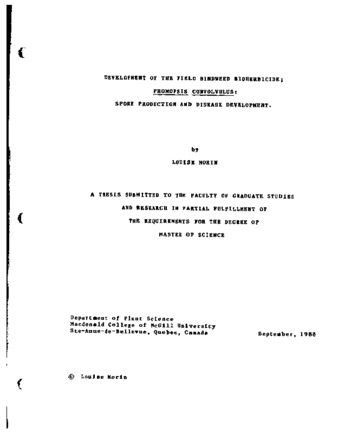 Development of the field bindweed bioherbicide, Phomopsis convolvulus : spore production and disease development thumbnail