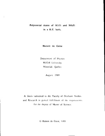 Polynomial states of SU(3) and SO(5) in a D.T. basis thumbnail