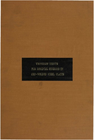 Tension tests for residual stresses in arc-welded steel plates thumbnail