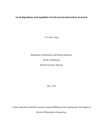Load-dependence and regulation of actin-myosin interactions in muscle thumbnail