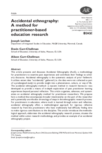 Accidental ethnography: A method for practitioner-based education research thumbnail