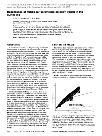 Dependence of middle-ear parameters on body weight in the guinea pig thumbnail