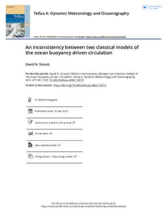 An inconsistency between two classical models of the ocean buoyancy driven circulation thumbnail