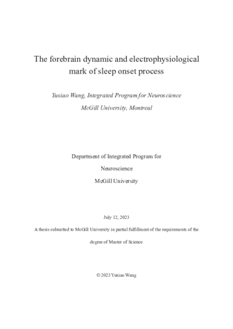 The forebrain dynamic and electrophysiological mark of sleep onset process thumbnail