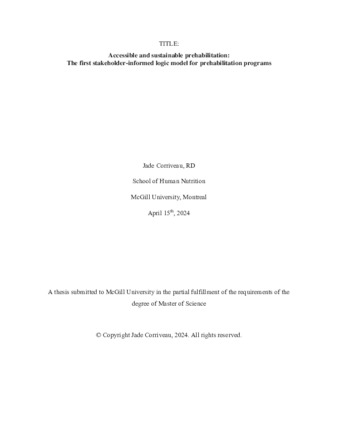 Accessible and sustainable prehabilitation: The first stakeholder-informed logic model for prehabilitation programs thumbnail