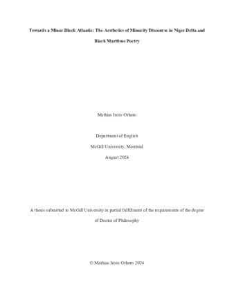 Towards a Minor Black Atlantic: The Aesthetics of Minority Discourse in Niger Delta and Black Maritime Poetry thumbnail