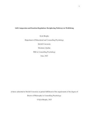 Self-compassion and emotion regulation: Deciphering pathways to well-being thumbnail