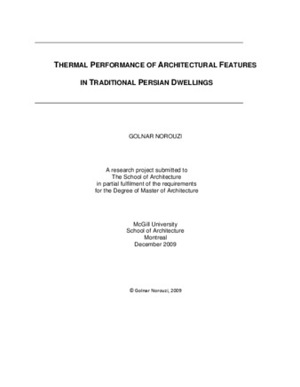 Thermal Performance of Architectural Features in traditional Persian Dwellings thumbnail