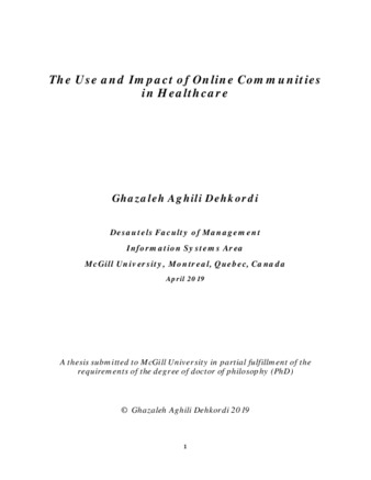 The use and impact of online communities in healthcare thumbnail
