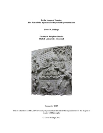 In the image of empire: The acts of the apostles and imperial representations thumbnail