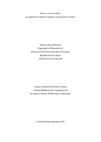 Have we lost our minds?  An approach to multiscale dynamics in the cognitive sciences thumbnail